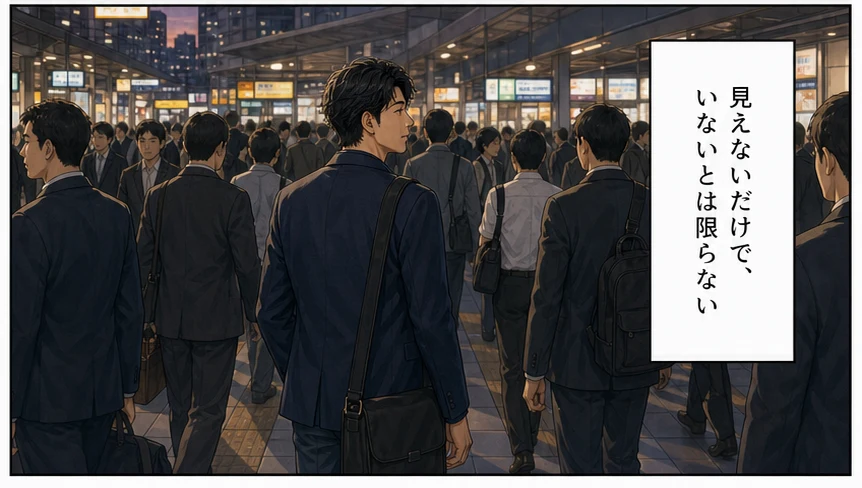 大勢が行き交う駅で見えないだけだと示す湊