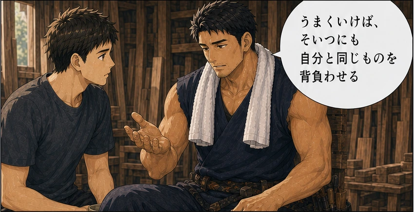 うまくいけば相手にも同じものを背負わせると話す巌