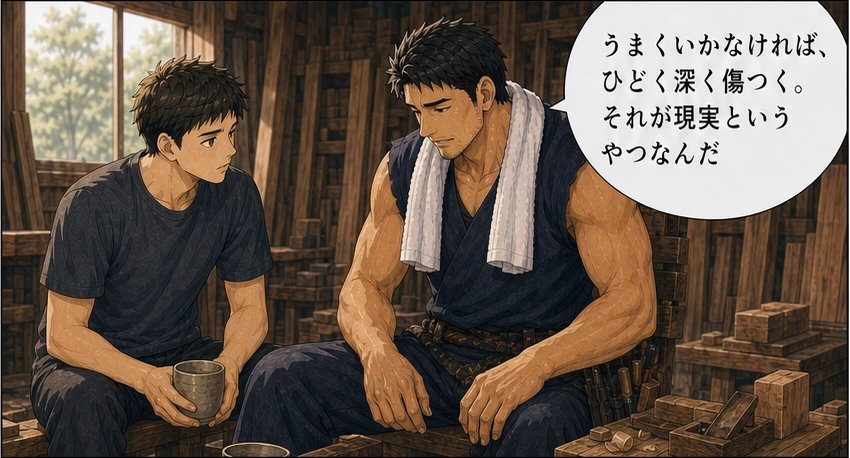 うまくいかなければ深く傷つくのが現実だと話す巌