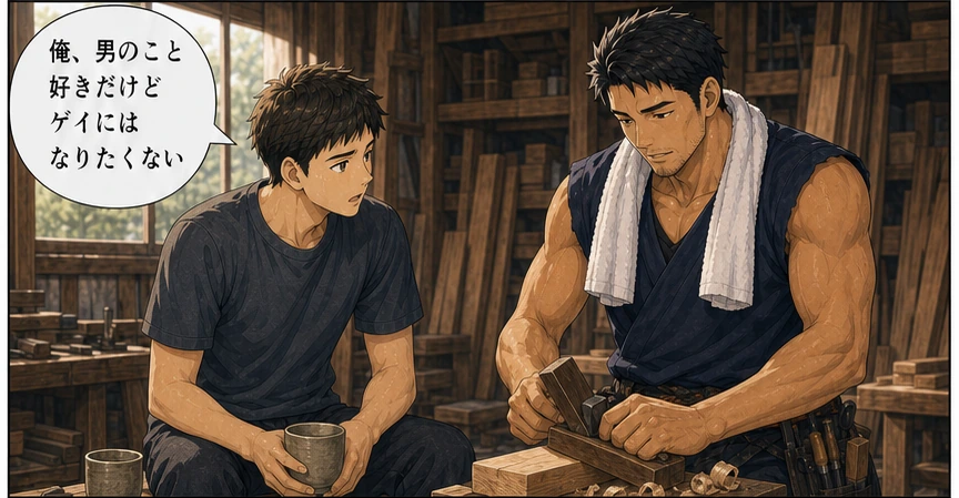 ゲイにはなりたくないと巌へ話す男性