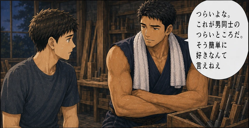これが男同士のつらいところだと話す巌